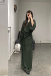 Samuel GUI yang double-layer folding half skirt AW22SK03-2 Ink green